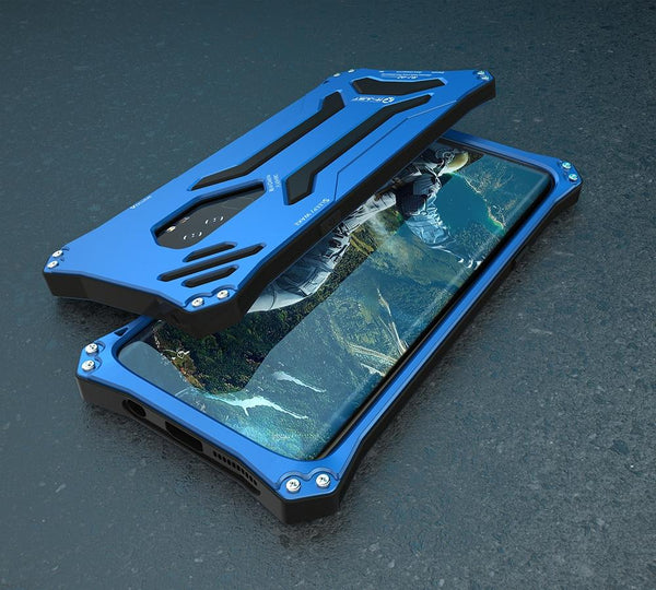 New Futuristic Style Aluminum Full Wrap Protective Metallic Case for iPhone 11 Pro Max Series.