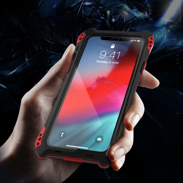 New Carbon Fiber Suited Outdoor Shockproof Alloy Case Cover for iPhone X XS XR 11 13 Pro Max Series.