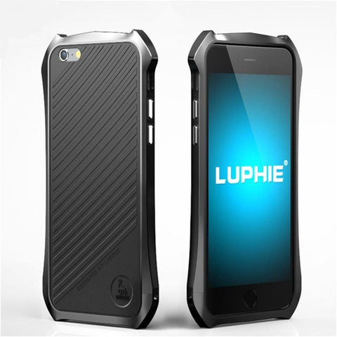 New Aluminum Metal Frame Leather Back Luxury Case for iPhone 5 / 5S / SE / 6 / 6S / 6 Plus / 6S Plus