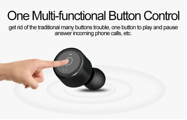 New Bluetooth Earphones Mini True Wireless Marathon Earbud Twins with Microphone.