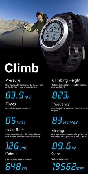 New Intelligent Heart Rate Monitor Smart Watch With GPS Tracker Air Pressure Monitor Sports Watch Phone