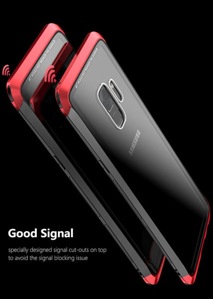 New Ultra Slim Luxury Design Metallic Frame Shell Clear Back Cover Bumper for Samsung Galaxy S9 / S9 Plus / Note 8 / Note 9