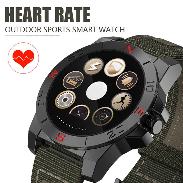New Hiker's Sport Bluetooth Water-Resistant Smart Watch with Compass Heart Rate Monitor Fitness Tracker for Android IOS