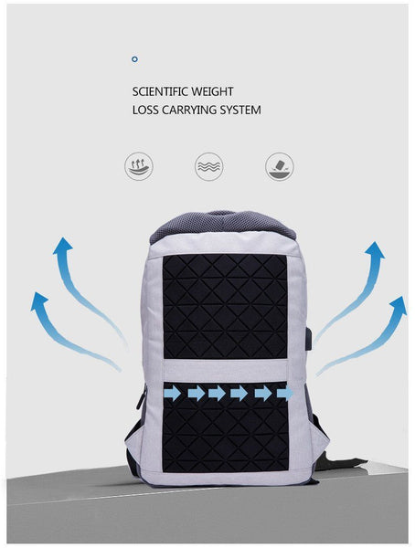 Ultra Light 16 Inch Laptop USB Anti-Theft Computer Unisex Canvas Backpack