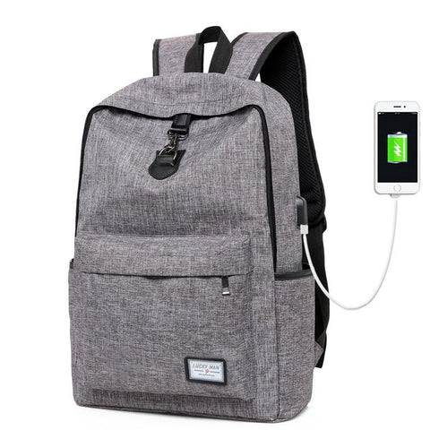 New Design USB Charging Men's Backpacks Male Casual Travel women Teenagers Student School Bags Simple Notebook Laptop Backpack