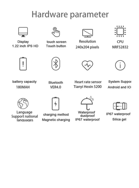 New Heart Rate Monitor Blood Pressure Fitness Tracker Sport Smartwatch For iPhone Androids