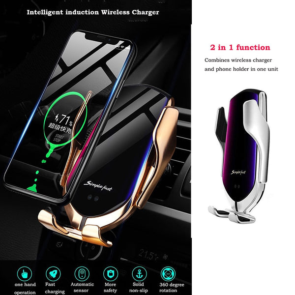New Automatic Clamp 10W Car Wireless Phone Mount Charger With Navigation Positioning For Samsung Galaxy S22 S21 S20 Series