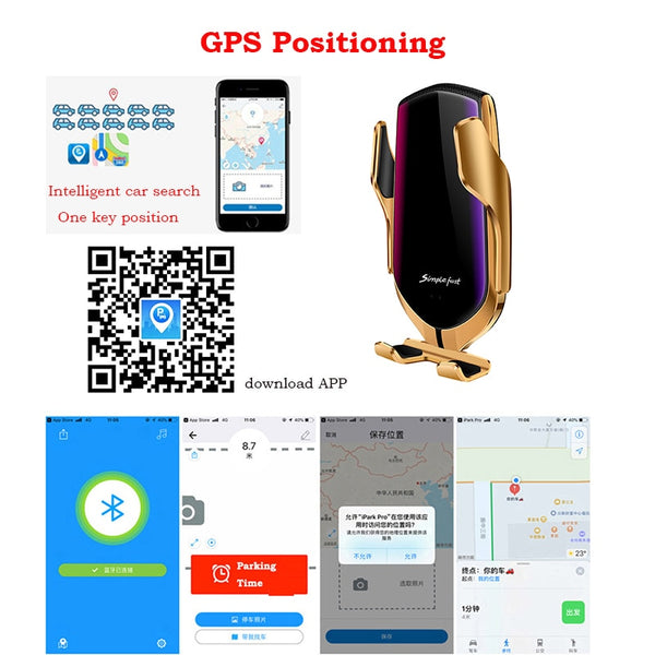 New Automatic Clamp 10W Car Wireless Phone Mount Charger With Navigation Positioning For Samsung Galaxy S22 S21 S20 Series