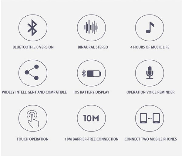 New True Wireless Bluetooth 5.0 Earbuds Earphone Twins In-Ear Headset With Mic & Charge Box