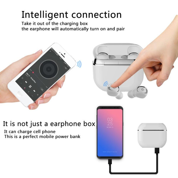 New Wireless TWS V5.0 Bluetooth Sport Waterproof Headset Earbuds Bass Stereo Sound Earphones