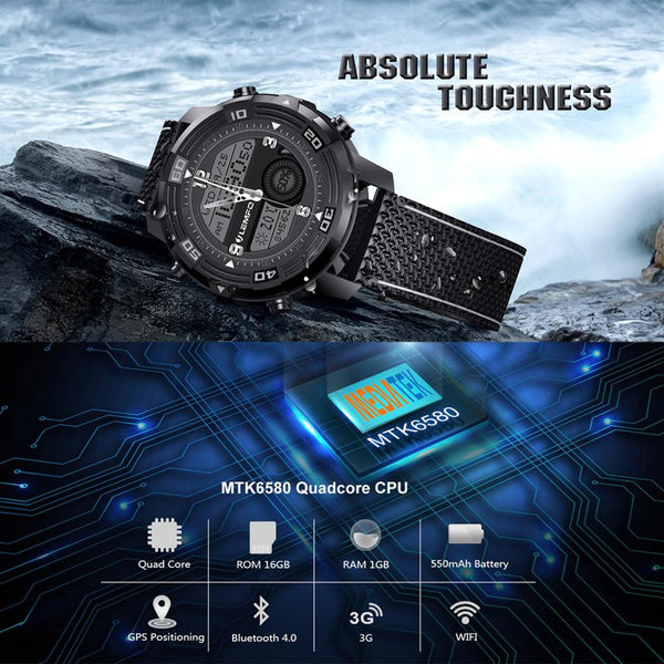 New 3G Android 5.1 GPS WIFI Heart rate Monitor IP67 Waterproof Smartwatch With Compass