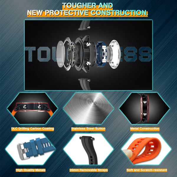 New Water Resistant Rugged Outdoor Smartwatch Real-time Weather Calorie Fitness Tracker