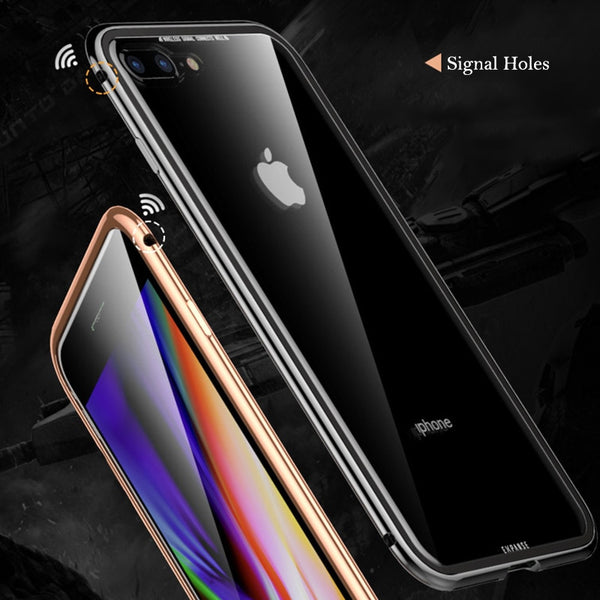 New Metal Bumper Clear Hard TPU Back Luxury Aluminum Frame Phone Cover Case for iPhone X XR XS Max