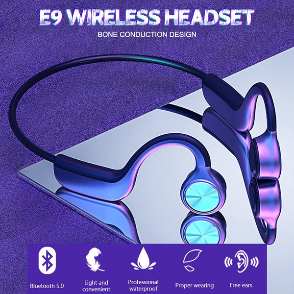 New Bluetooth BT 5.0 Wireless Bone Conduction Binaural Stereo Noise Reduction HD Headset Earphone