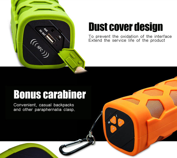 New NFC Wireless Bluetooth Waterproof Portable Outdoor Mini Stereo Column Speaker With Powerbank