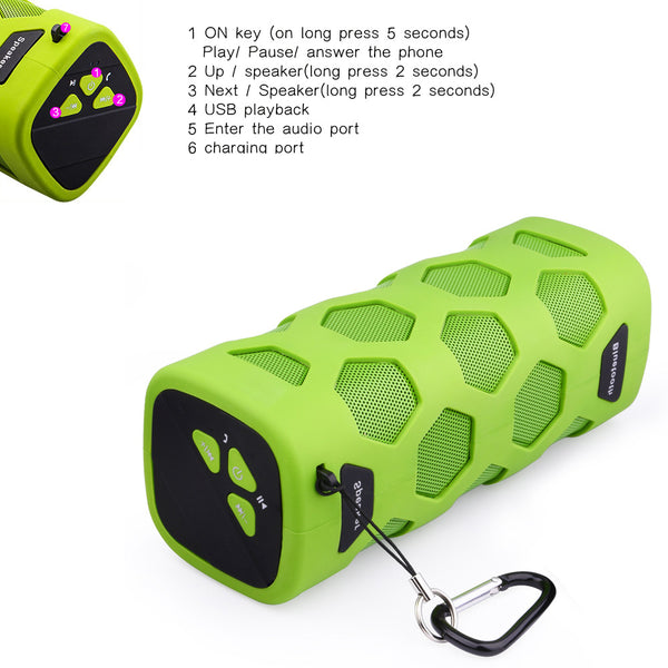 New NFC Wireless Bluetooth Waterproof Portable Outdoor Mini Stereo Column Speaker With Powerbank