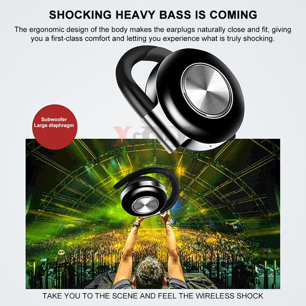 New TWS Wireless Headphones Stereo Bluetooth 5.0 Earphone Ear Hook Noise Cancelling Headset With Microphone