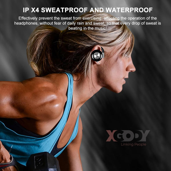 New TWS Wireless Headphones Stereo Bluetooth 5.0 Earphone Ear Hook Noise Cancelling Headset With Microphone