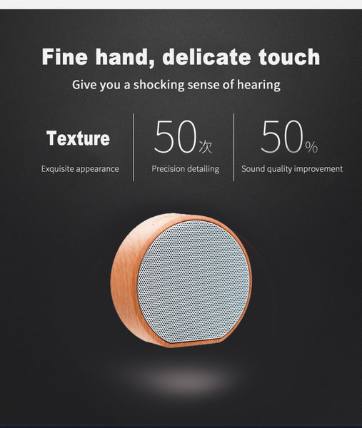 New Wood Grain Wireless Bluetooth Portable Mini Subwoofer Audio Gift Stereo Speaker