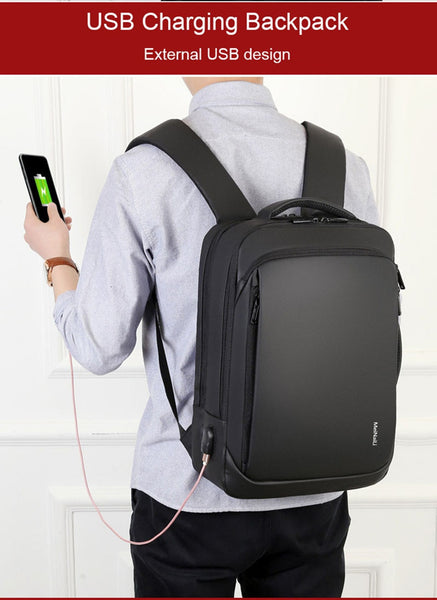 New 15.6 Inch Laptop Business Notebook Mochila Water-Repellent USB Charging Travel Backpack