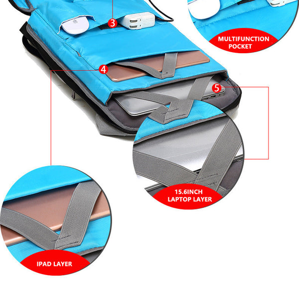 New Solar Charging Anti-Theft High Capacity Laptop Computer Business Outdoor Backpack Bag
