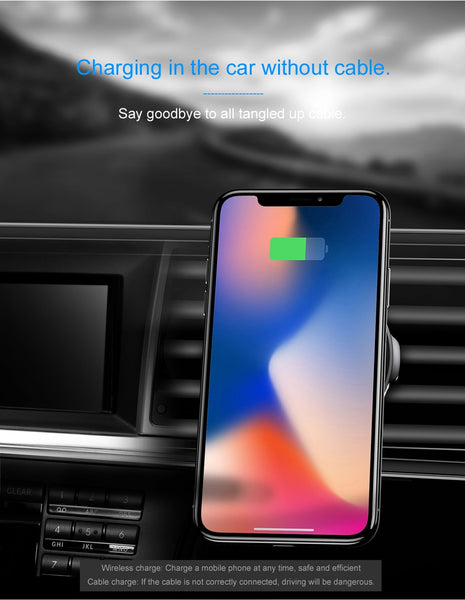 New Magnetic Wireless Car Charger Holder For Compatible iPhone Samsung Smartphones