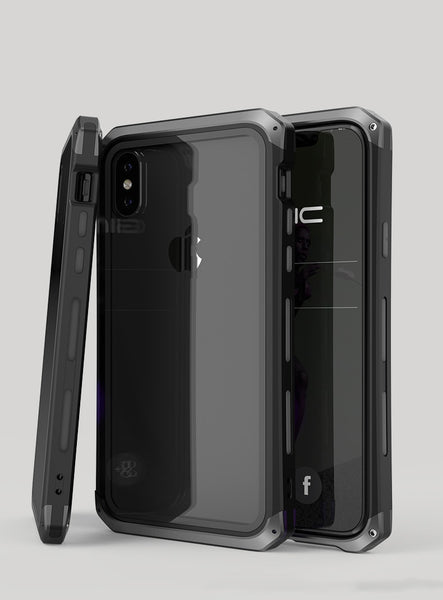 New Luxury Metal Glass Aluminum Bumper Coque Case Bumper Cover For iPhone X XS Series