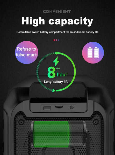 New Bluetooth Portable LED Light Wireless Outdoor Speaker Mini Subwoofer For iPhone Android