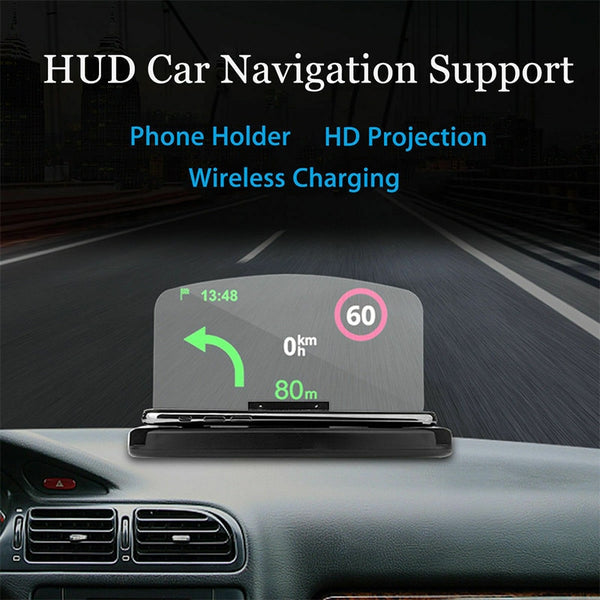 New Universal Wireless Car GPS HUD Head Up Navigation Display Phone Holder For iPhone Samsung Smartphones