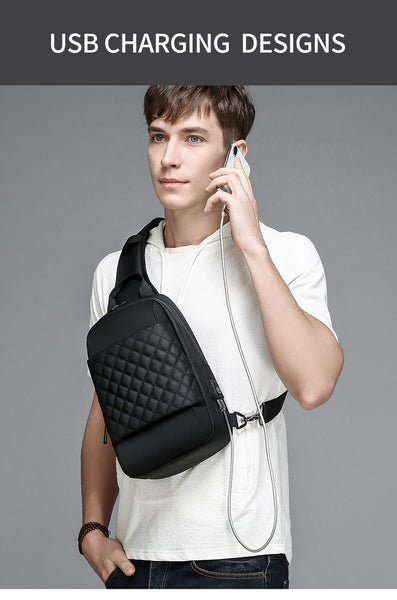 New Casual Messenger Crossbody Shoulder USB Charging Chest Bag For 9.7" iPad & Tablets