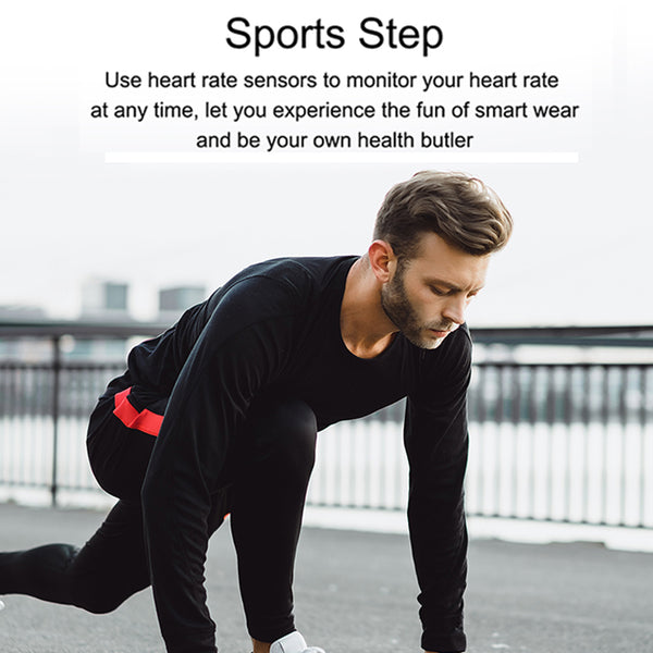 New IP67 Waterproof Heart Rate Monitor Blood Pressure Fitness Tracker Smartwatch For Android iPhone