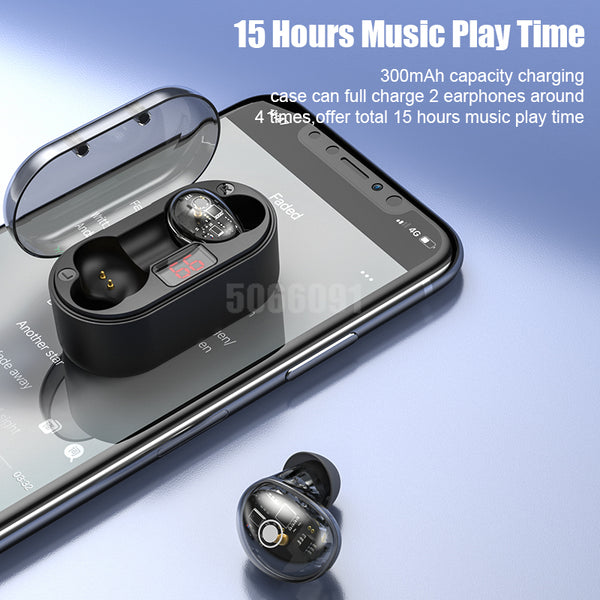 New Bluetooth 5.0 Wireless IPX6 Waterproof Hifi Stereo Sport Earbud Headset With Mic + Charging Box