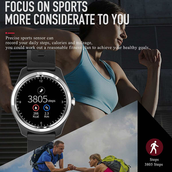 New Bluetooth Heart Rate Blood Pressure Voice Assistant Music Control Weather Forcast Fitness Sport Smartwatch
