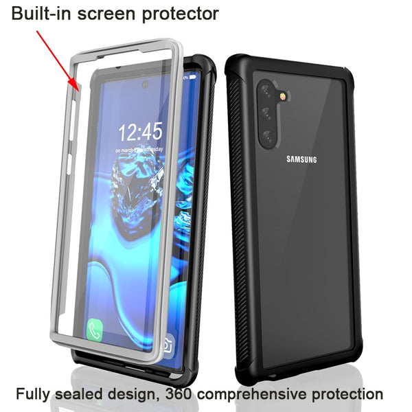 New Heavy Duty Hard Silicone Cover Case With Screen Protector For Samsung Note 10 Pro Series