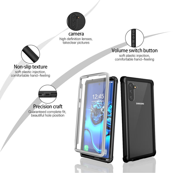 New Heavy Duty Hard Silicone Cover Case With Screen Protector For Samsung Note 10 Pro Series