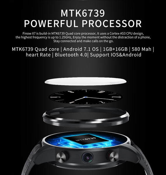 New 4G Sport Fitness Heart Rate Tracker Android 7.1  Smartwatch For Android iPhone