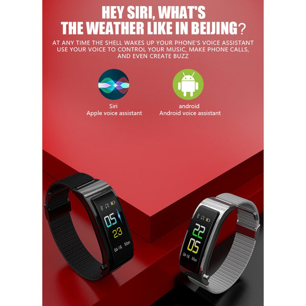 New Bluetooth 2 In 1 Smart Wristband Heart Rate Fitness Tracker Smartwatch Headset