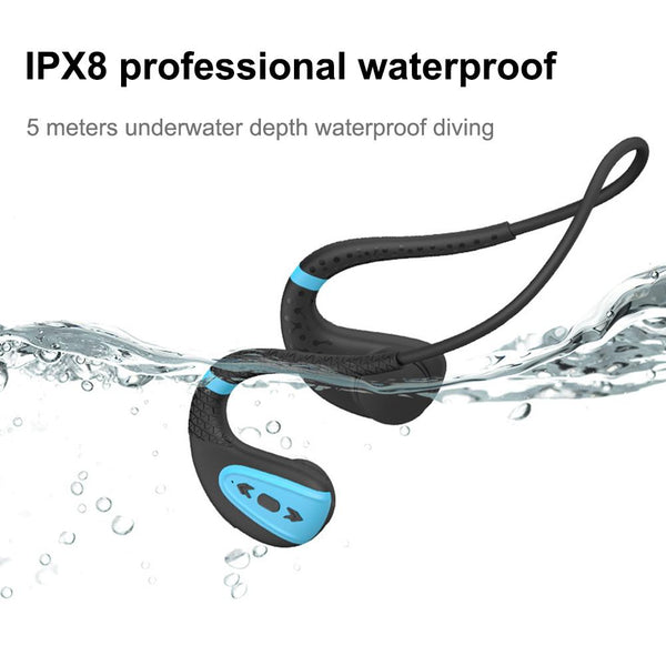 New Bone Conduction Bluetooth 5.0 Headset Stereo IPX 8 Waterproof Sports Swimming Running Hands Free Headphone Earbuds