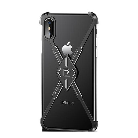 New X-Shape Saber Design Metal Shockproof Shell Bumper Case For iPhone XS MAX