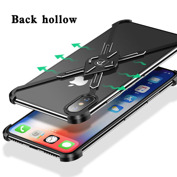 New X-Shape Saber Design Metal Shockproof Shell Bumper Case For iPhone XS MAX