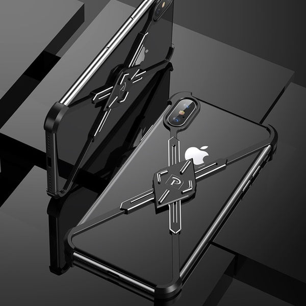 New X-Shape Saber Design Metal Shockproof Shell Bumper Case For iPhone XS MAX