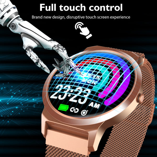 New 1.3 Inch Full Round Touch Screen Heart Rate Monitor IP67 Waterproof Smartwatch