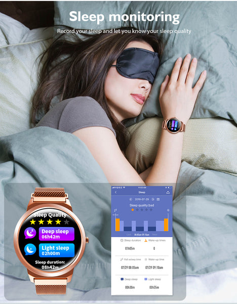 New 1.3 Inch Full Round Touch Screen Heart Rate Monitor IP67 Waterproof Smartwatch