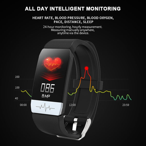 New Fitness Tracker Heart Rate Monitor IP67 Waterproof Weather Forecast Sport Smart Band Watch