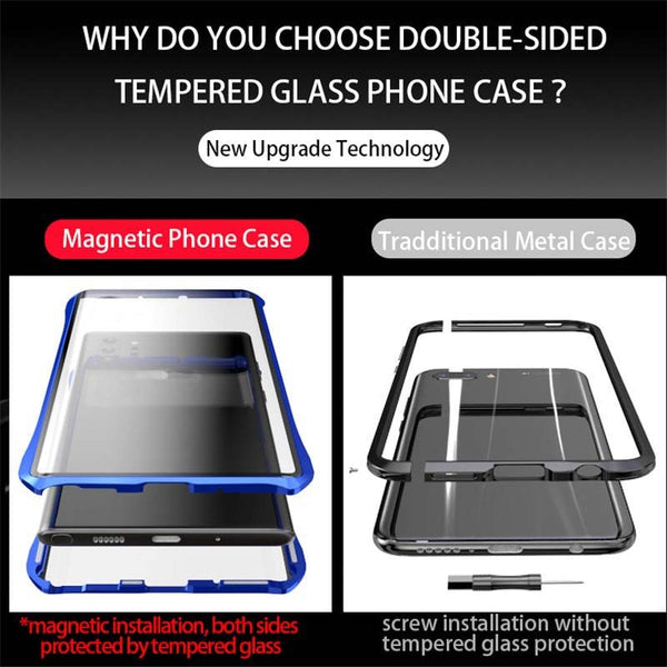 New Magneti Full Front+Back 9H Glass Tempered Film Metal Cover Case For Samsung Galaxy Note 10 Plus Pro