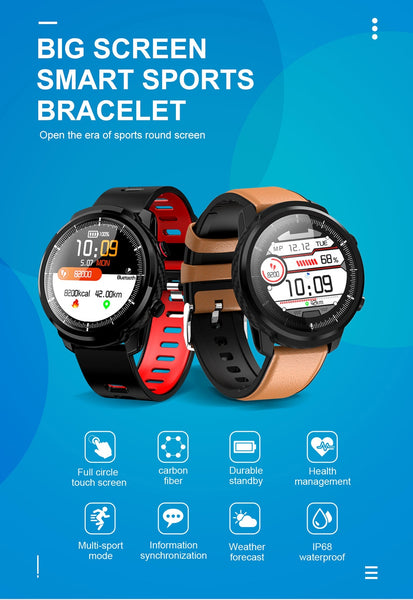 New IP68 Waterproof Heart Rate Pedometer Fitness Tracker Smartwatch For iPhone Androids