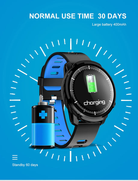New IP68 Waterproof Heart Rate Pedometer Fitness Tracker Smartwatch For iPhone Androids