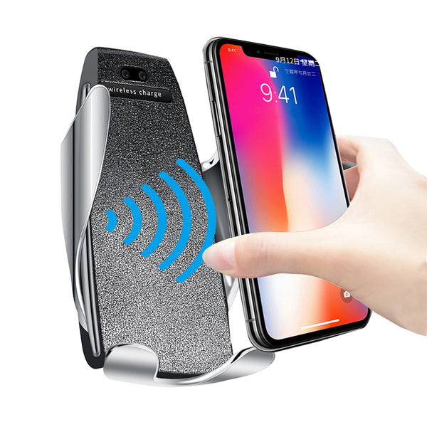 New Qi Fast Wireless Charger Phone Holder Car Mount For Samsung Galaxy S22 S21 S20 & iPhone 14 13 12 Series