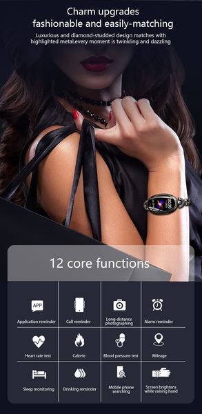New Fitness Heart Rate Sleep Monitor Sport Bracelet Smartwatch For Ladies Women