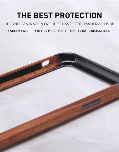 New Aluminum Metal Bumper Slim Natural Wood Armor Phone Protective Case For iPhone 15 14 13 Pro Max Series